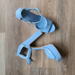 Topshop Blue Patent Leather Platform Heels Size 38/8